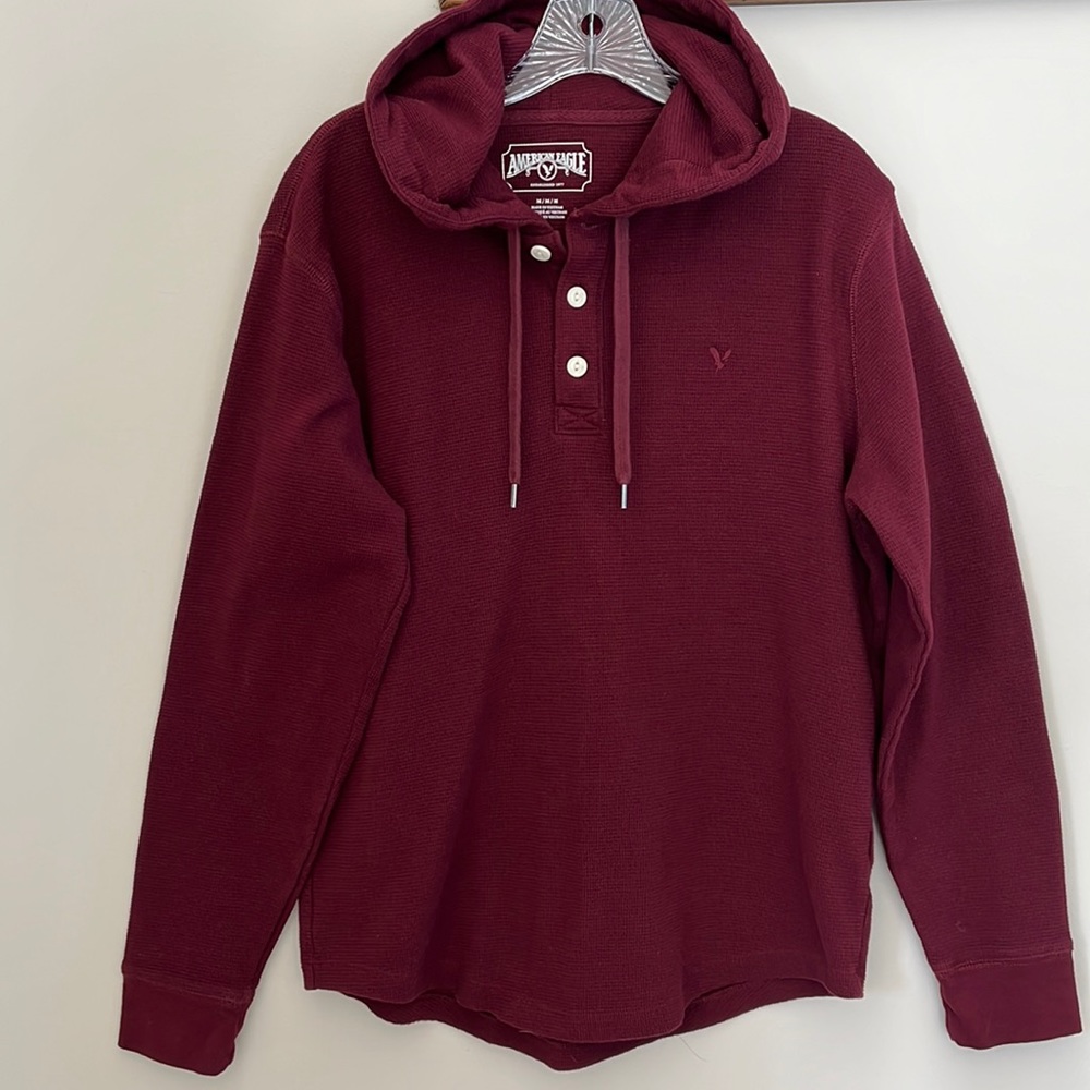 American Eagle Mens Waffleknit Lightweight Hoodie size medium